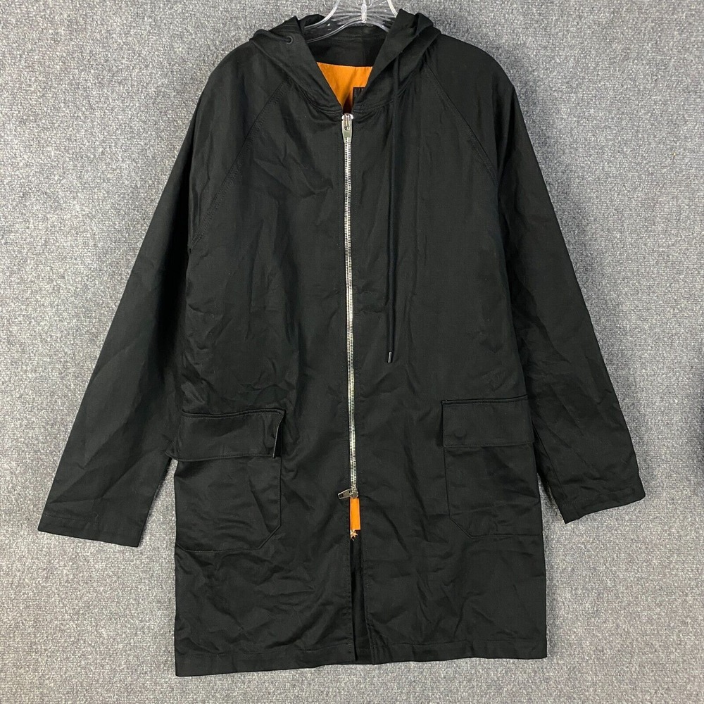 En Noir Jacket Men's Medium Long Nwt Hooded 100% Cotton Embroidered M